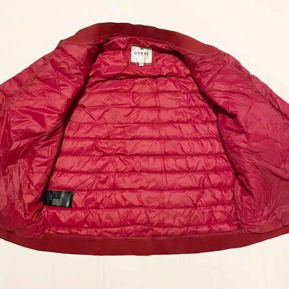 Guess Mens Bomber Jacket Red Size XL - Picture 8 of 16